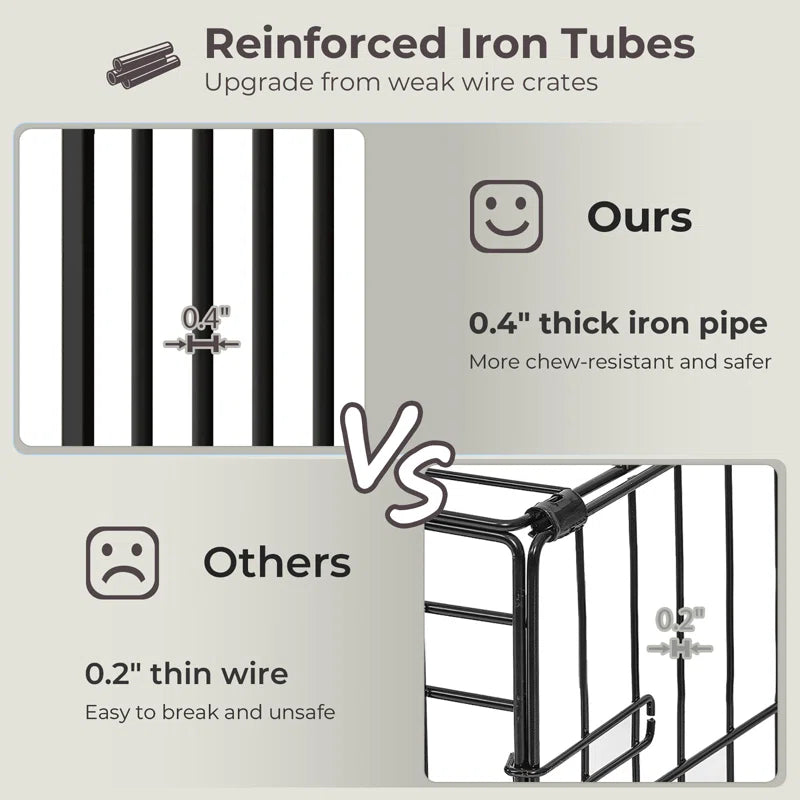 Furniture Style Pet Crate with 2 Sliding Doors