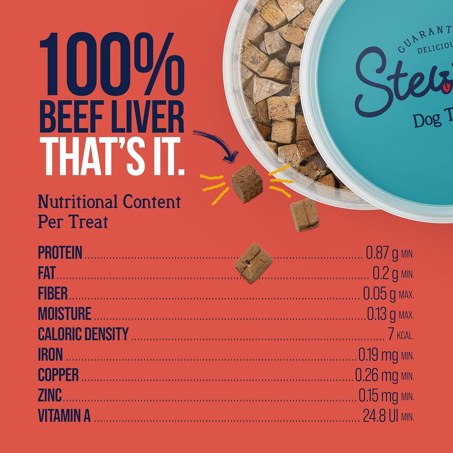 Single Ingredient Freeze Dried Raw Dog Treats, Beef Liver, 14 Ounce, Approx. 315 Pieces per Resealable Tub, Training Treats or Meal Topper, High Protein, Grain Free, Gluten Free
