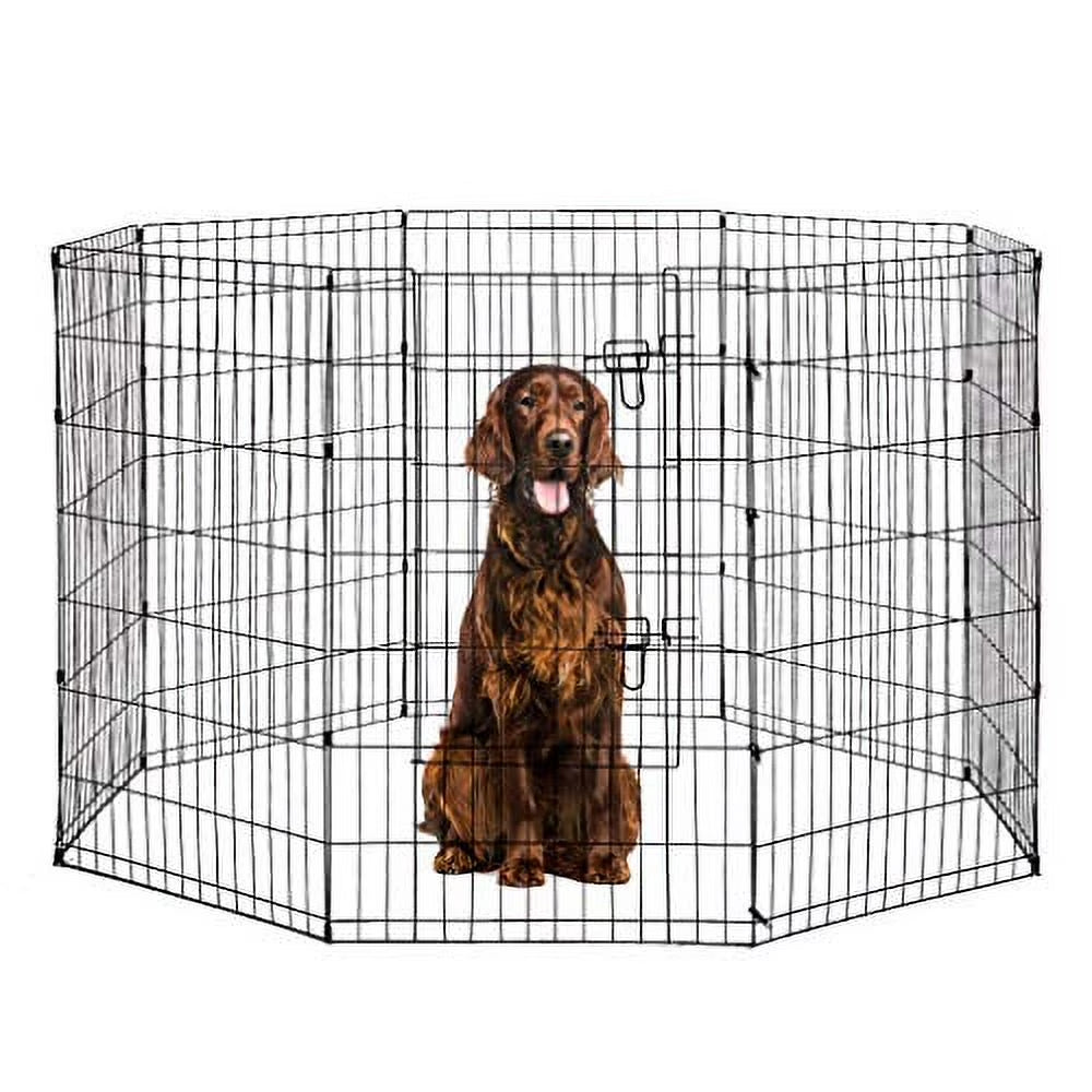 42"H Dog Playpen, Black, 8 Panel