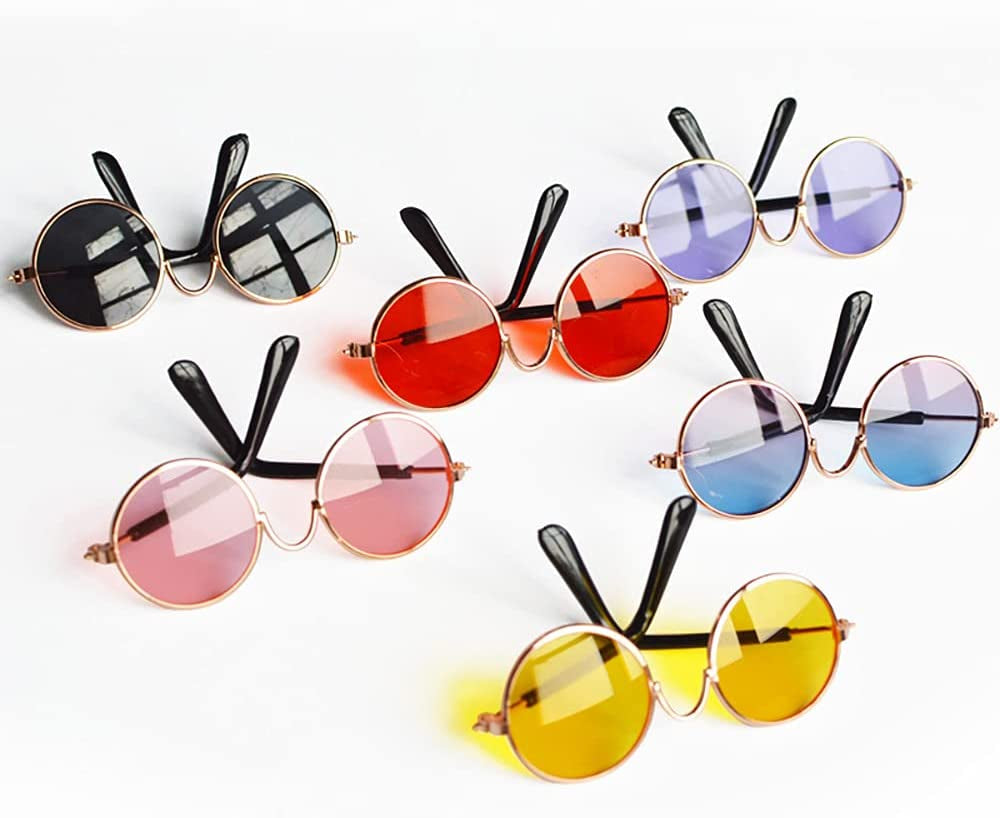 2Pcs Random Color Small Cat Kitten Glasses Pet Glasses Dog Sunglasses Pet Supplies Kittens Pet Sunglasses 3 Cm/1.1 Inch Cosplay Costume Photos Props