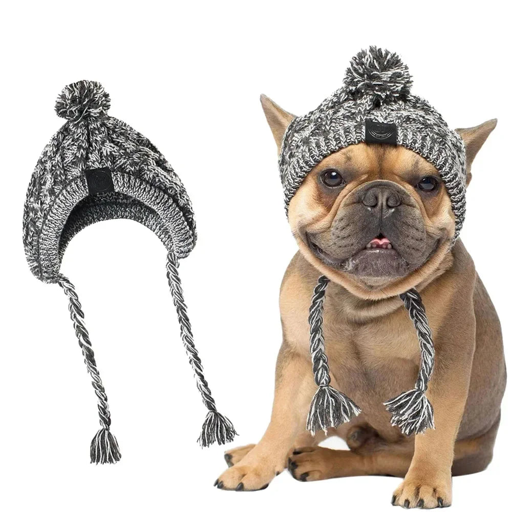 Winter Pet Cat Dog Hat Cap Christmas Warm Windproof Pet Hats Woolen Dog Accessories for Small Medium Dogs Outdoor Bulldog Caps