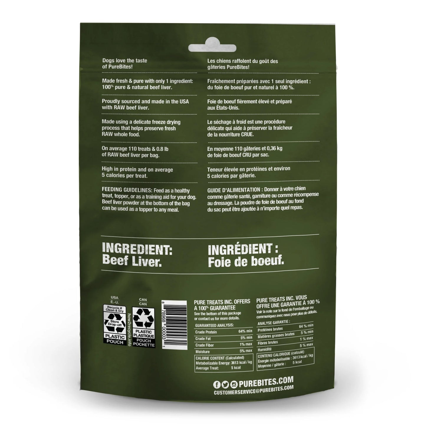 Beef Freeze Dried Dog Treats, 1 Ingredient, Made in USA, 4.2Oz