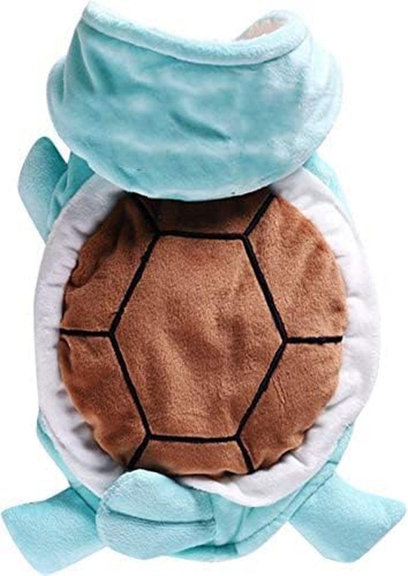Dog Cat Halloween Costumes - Pet Turtle Cosplay Clothes, Adorable Flannel Tortoise Puppy Pajama Outfit, Soft Velvet Christmas Doggie Hoodies, Funny Fleece Sweater for Small Medium Large Dogs, Small