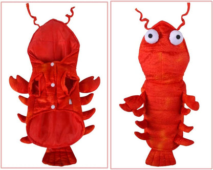 Lobster Dog Costume Halloween Dog Costumes, Halloween Costumes for Small Medium Large Dogs Lobster Pet Halloween Cat Apparel Dogs Cosplay Clothes for Christmas Special Events Photo Prop