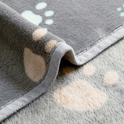 350 Gsm-Super Soft and Premium Fuzzy Flannel Fleece Pet Dog Blanket, the Cute Print Design Washable Fluffy Blanket for Puppy Cat Kitten Indoor Outdoor, Grey, 40 X 32 Inches
