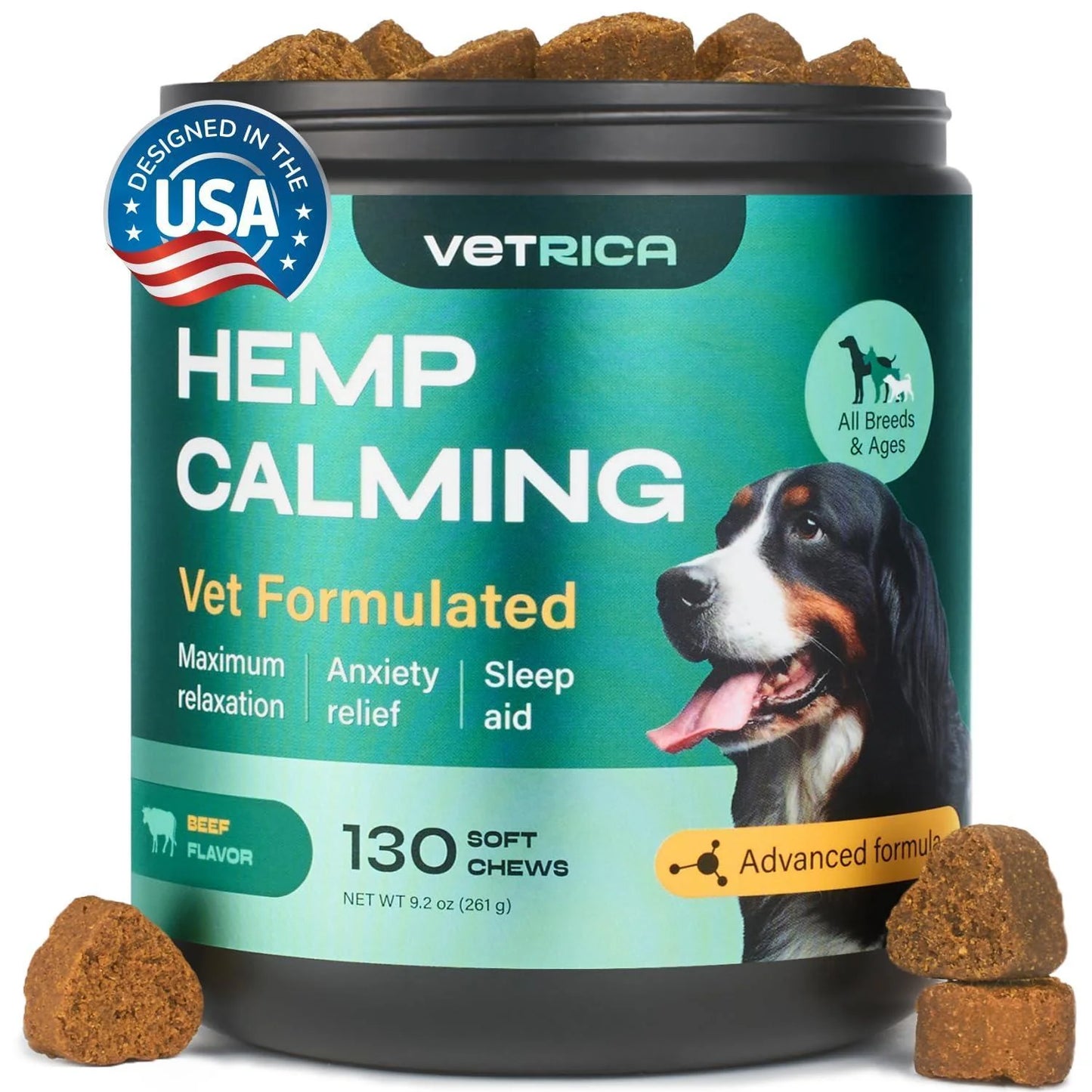Calming Chews for Dogs Hemp Calming Chews for Dog Anxiety Relief Dog Calming Treats Anxiety Relief Dog Calming Treats for Stress Separation Storms & Anxiety Relief with Hemp Seed Oil