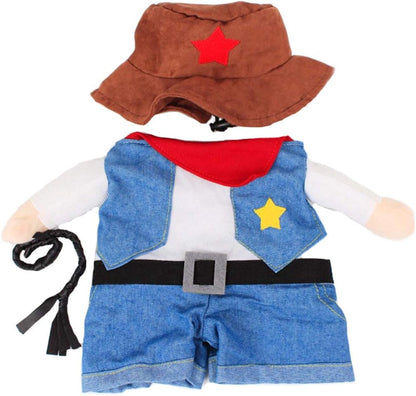 Pet Dog Cat Halloween Costumes, Cowboy Jacket and Hat, Super Cute Costumes for Small Dogs & Cats Cosplay, XL