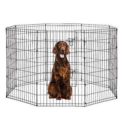 42"H Dog Playpen, Black, 8 Panel