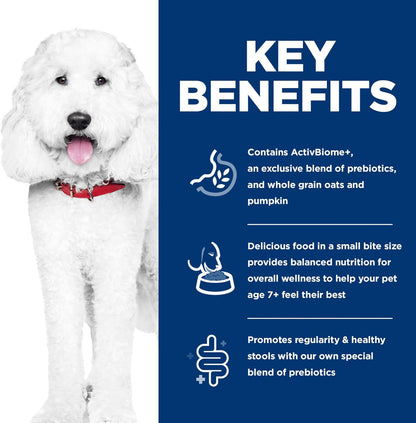 Perfect Digestion, Senior Adult 7+, Digestive Support, Small Kibble, Dry Dog Food, Chicken, Brown Rice, & Whole Oats, 12 Lb Bag