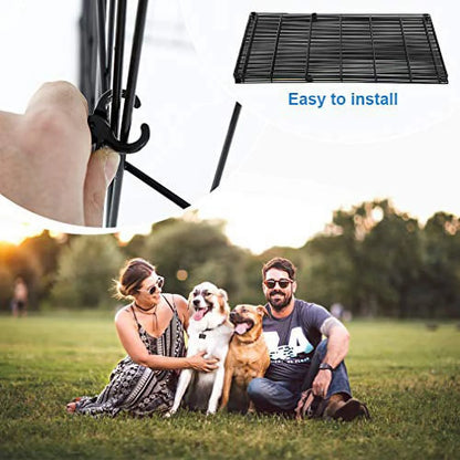 42"H Dog Playpen, Black, 8 Panel