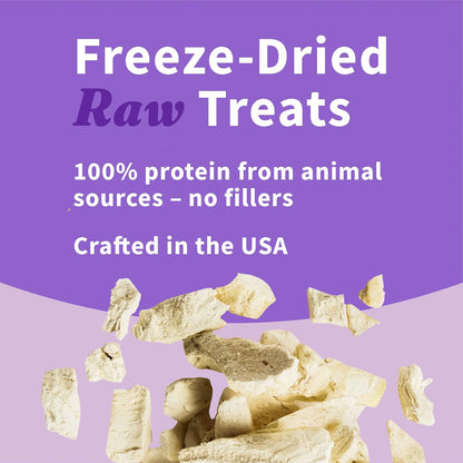 Freeze Dried Raw Dog Treats, 100% Chicken Breast Recipe, Dog Treats Pouch, All-Natural High Protien Treat, 3.7 Oz Pouch