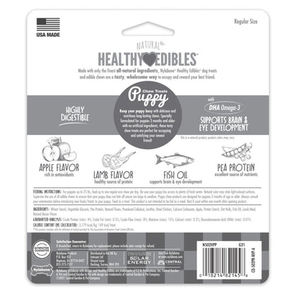 Healthy Edibles Puppy Natural Long Lasting Dog Chew Treats Lamb & Apple/Small/Regular 3 Ct