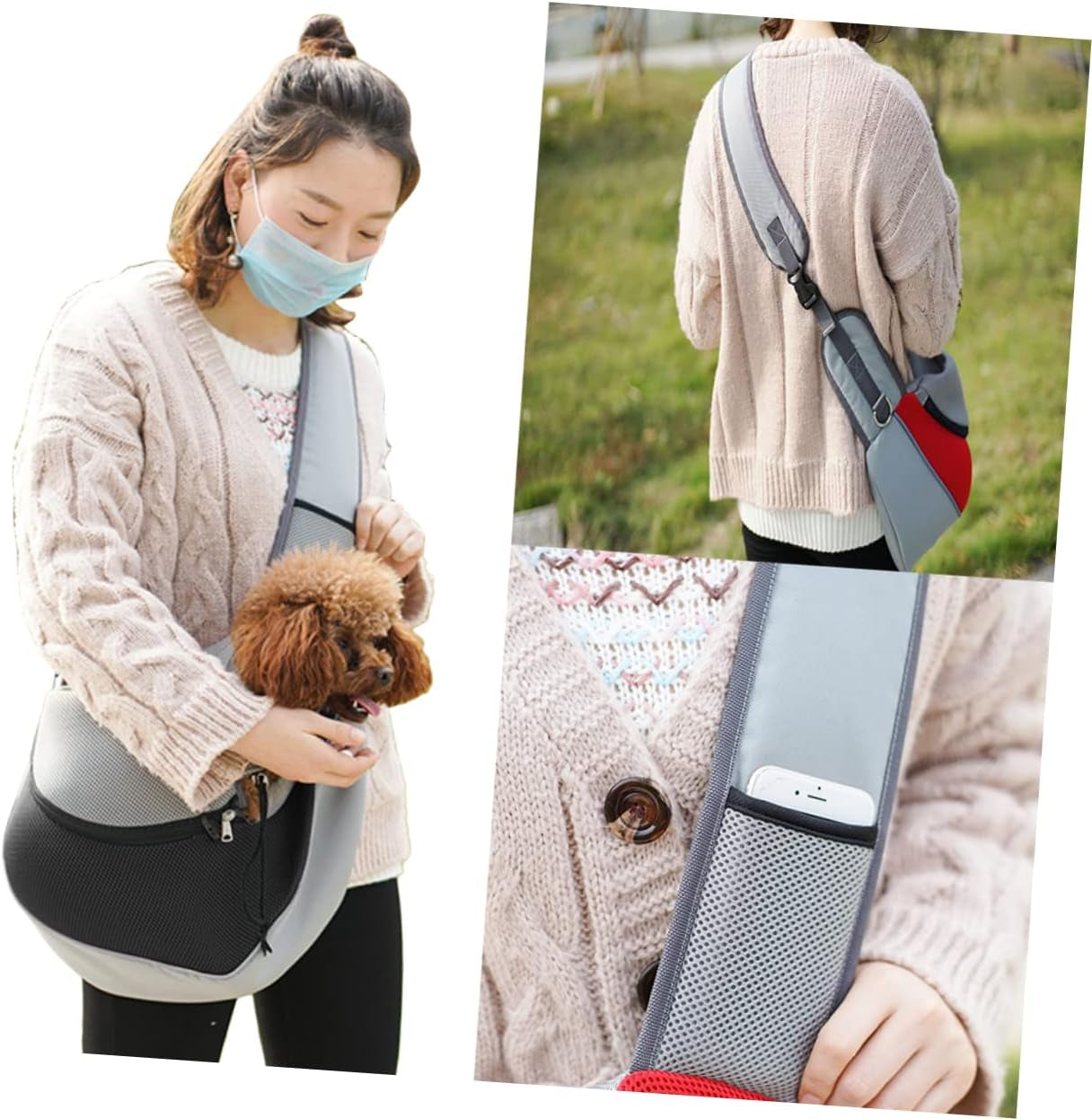 Pet Carrier Bag Mesh Ventilation Dog Sling Bag for Puppy Comfortable Safe Travel Companion for Small Dogs