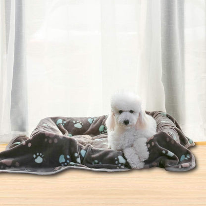 350 Gsm-Super Soft and Premium Fuzzy Flannel Fleece Pet Dog Blanket, the Cute Print Design Washable Fluffy Blanket for Puppy Cat Kitten Indoor Outdoor, Grey, 40 X 32 Inches