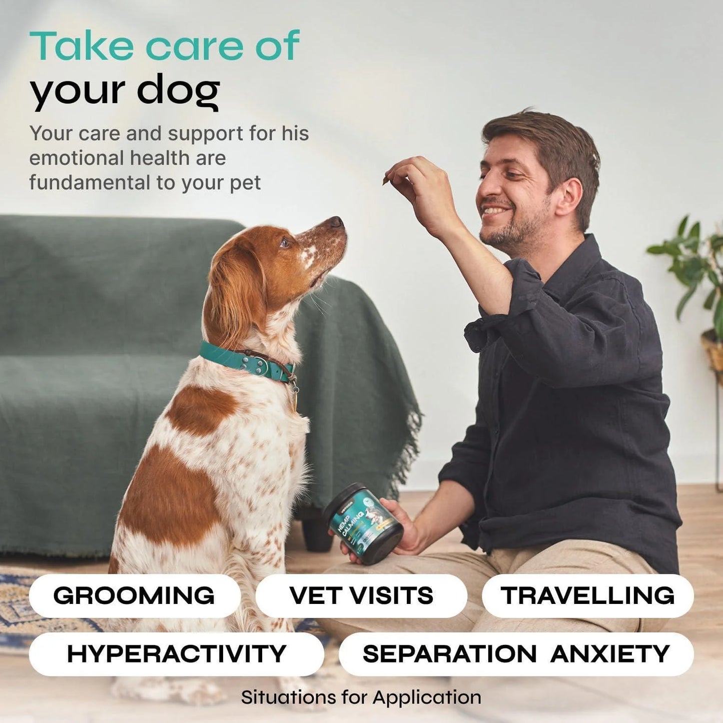 Calming Chews for Dogs Hemp Calming Chews for Dog Anxiety Relief Dog Calming Treats Anxiety Relief Dog Calming Treats for Stress Separation Storms & Anxiety Relief with Hemp Seed Oil