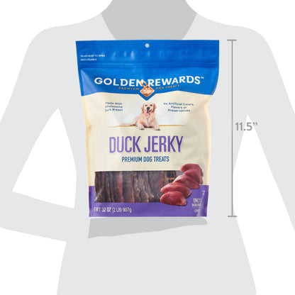 (2 Pack)  Duck Flavor Premium Dry Jerky Treats for All Dogs, 32 Oz