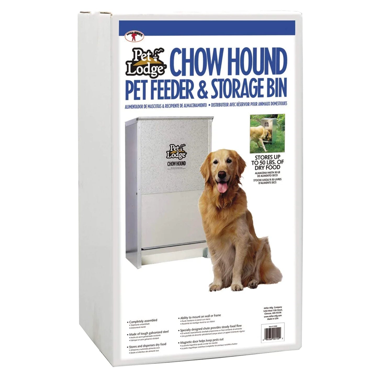 CH50 Pet Feeder, 50 Lb Volume, Galvanized Steel