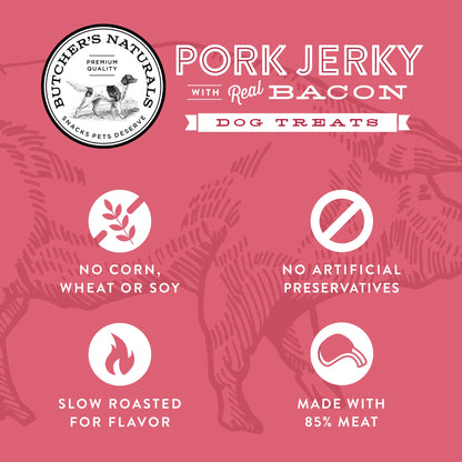 Butcher’S Naturals Pork Flavored Jerky Treats for Dogs, 16 Oz
