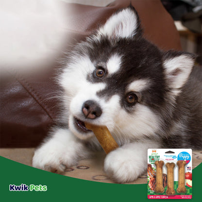 Healthy Edibles Puppy Natural Long Lasting Dog Chew Treats Lamb & Apple/Small/Regular 3 Ct