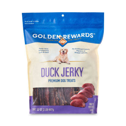 (2 Pack)  Duck Flavor Premium Dry Jerky Treats for All Dogs, 32 Oz