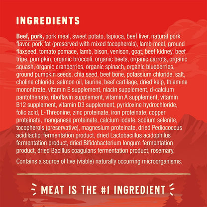 Wild Red Dry Dog Food Raw Coated High Protein Grain & Legume Free Red Meat Recipe, 1 Lb. Bag