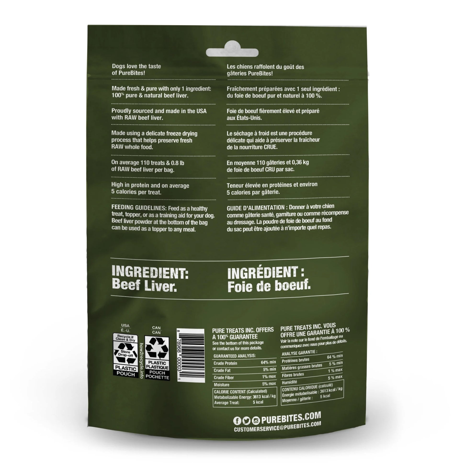 Beef Freeze Dried Dog Treats, 1 Ingredient, Made in USA, 4.2Oz