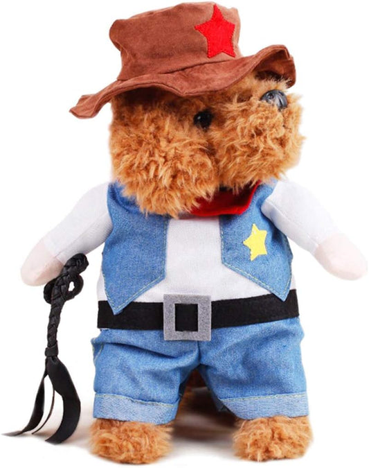 Pet Dog Cat Halloween Costumes, Cowboy Jacket and Hat, Super Cute Costumes for Small Dogs & Cats Cosplay, XL