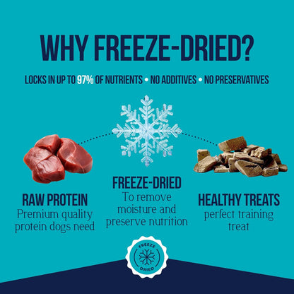 Single Ingredient Freeze Dried Raw Dog Treats, Beef Liver, 14 Ounce, Approx. 315 Pieces per Resealable Tub, Training Treats or Meal Topper, High Protein, Grain Free, Gluten Free