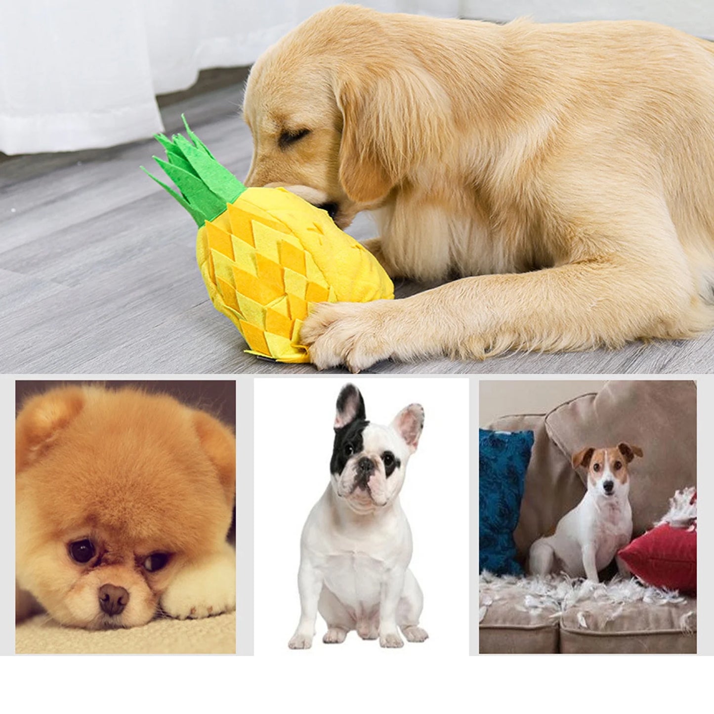 Dog Squeaky Toy, Interactive Dog Toy, Dog Puzzle Toy for Smelling Feeding Training, Dog Plush Toy for Small Medium and Large Dogs