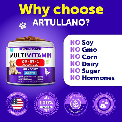 Dog Multivitamin Chewable with Glucosamine 20 in 1 Dog Vitamins And