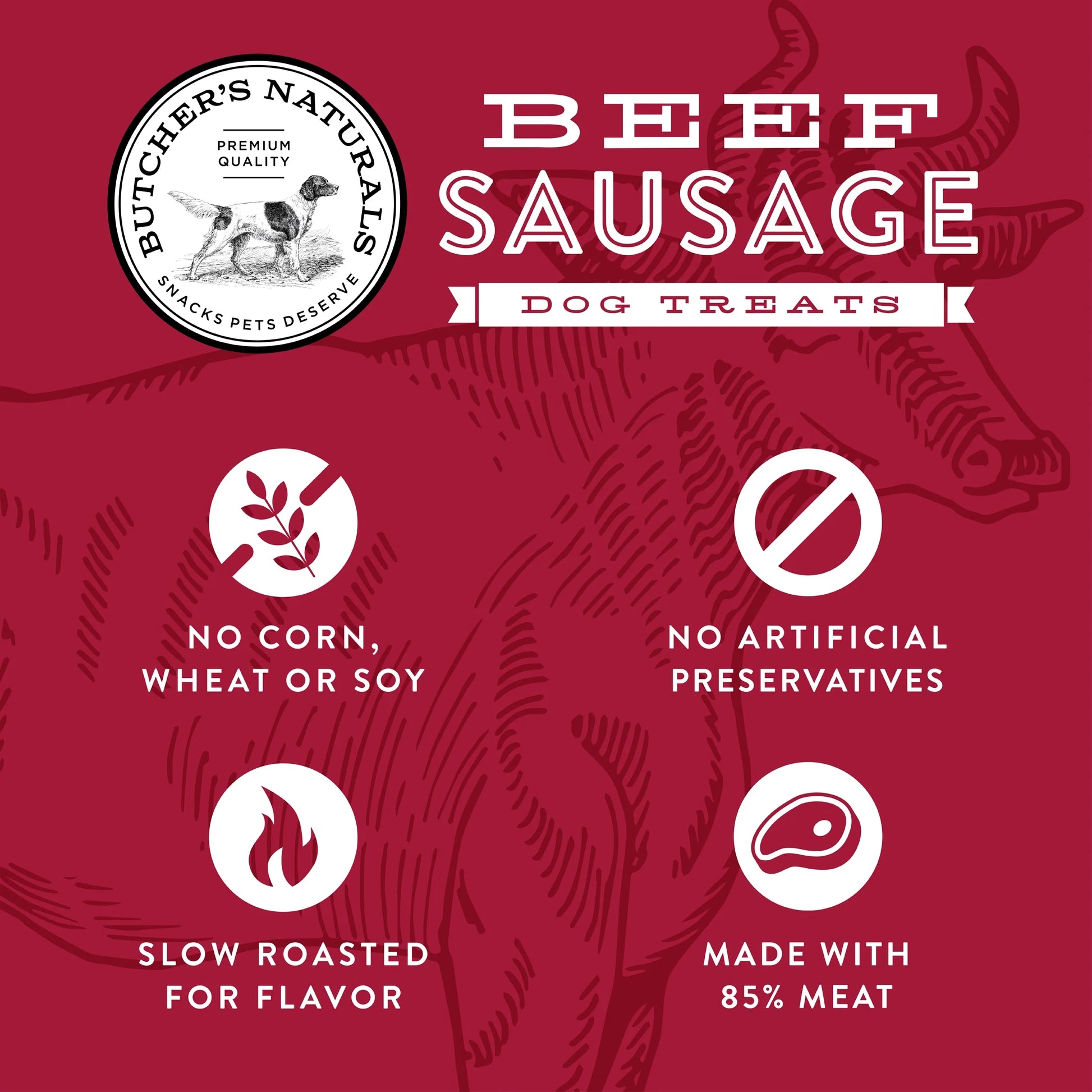 Beef Flavor Sausage Training Treats for Dogs, 10 Oz