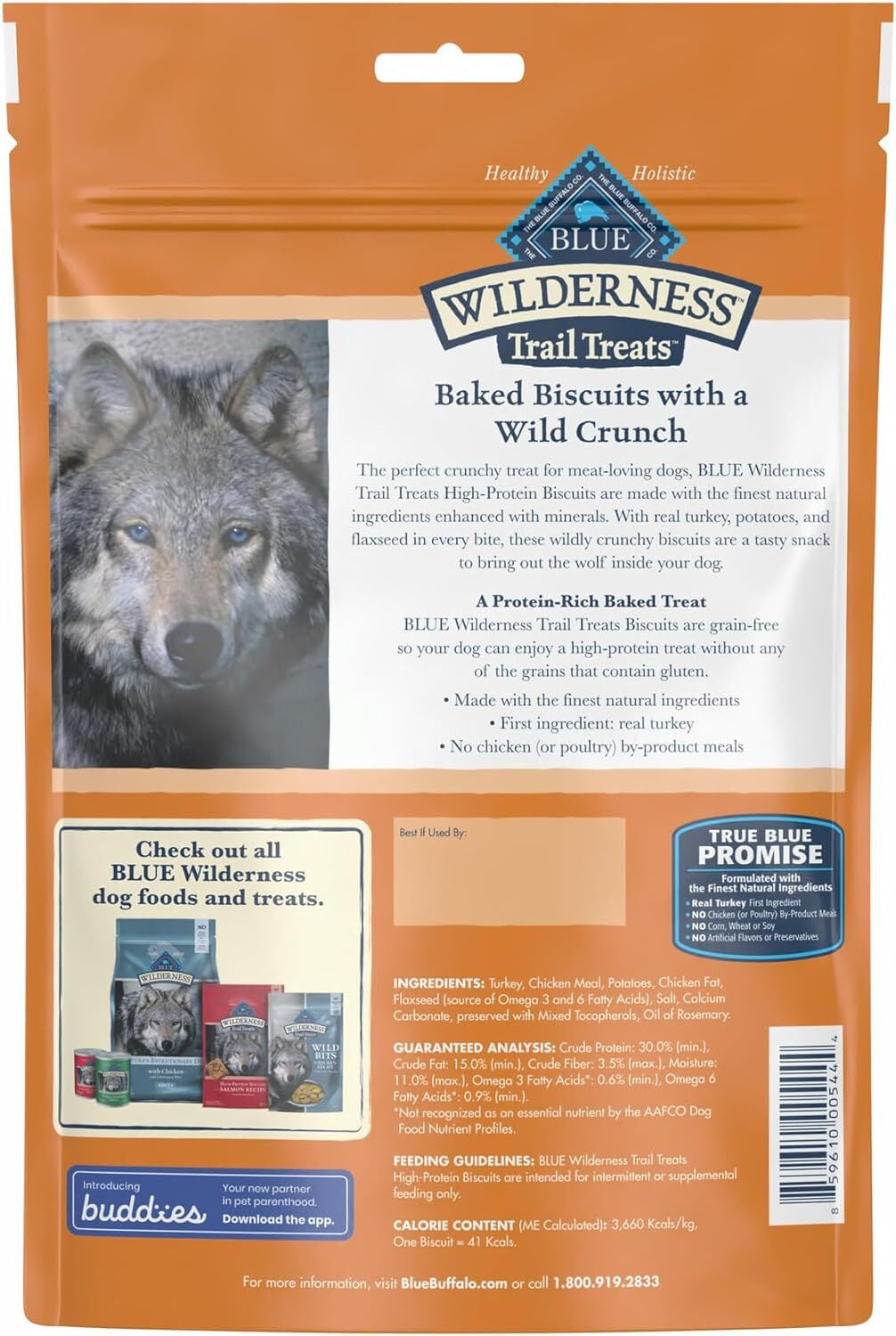 Blue Buffalo Wilderness Trail Treats High Protein Grain Free Crunchy Dog Treats